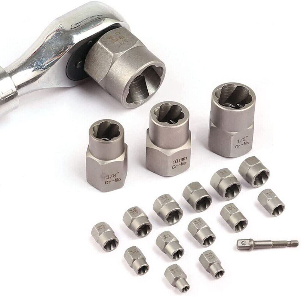 3-8 Locking Wheel Nut Remover Set Stud Bolt Impact Twist Socket Extractor Tool