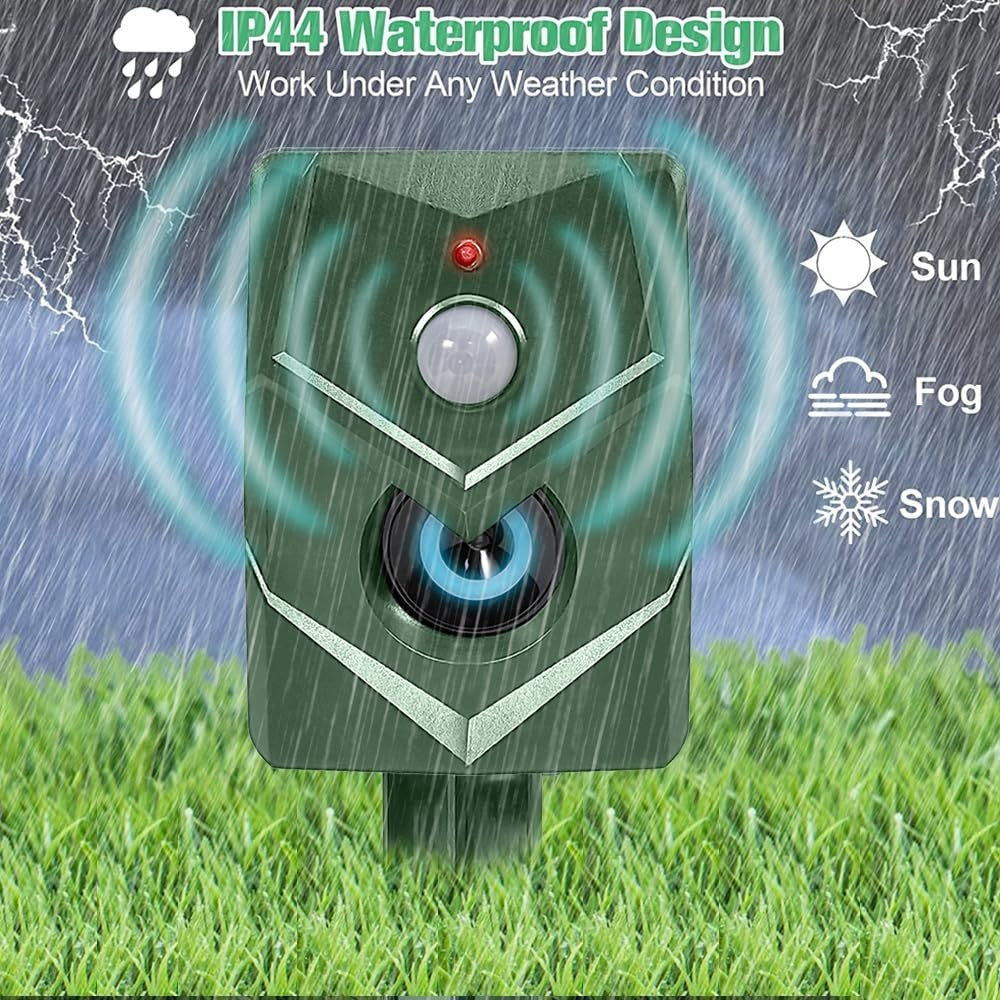 2pcs Battery Ultrasonic Garden Deterrent Repeller Animal Bird Cat Scarer Pest