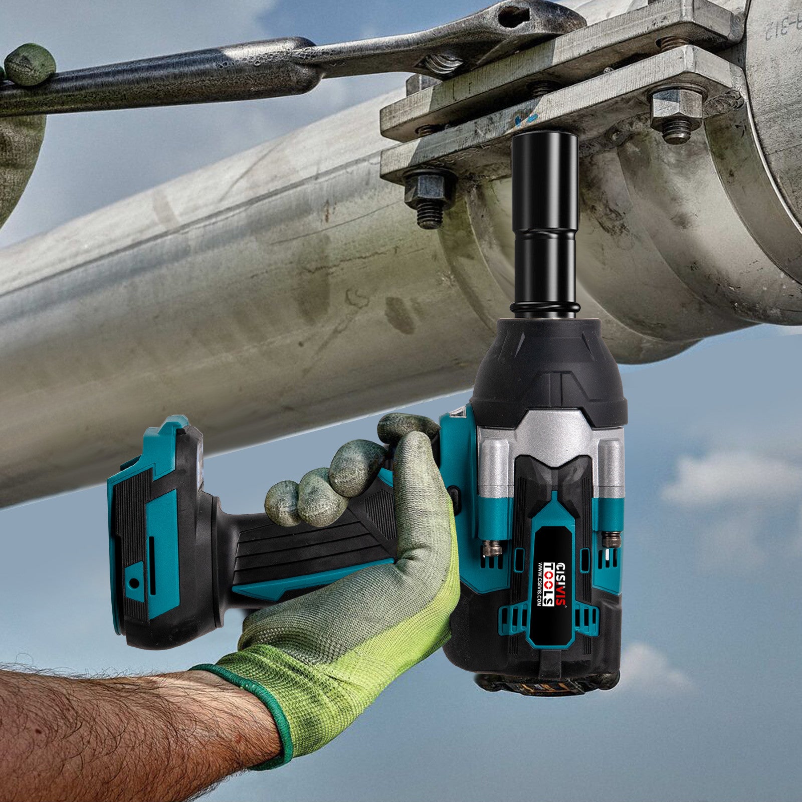 2000Nm 1-2 Cordless Electric Impact Wrench Drill Ratchet Driver For 18V