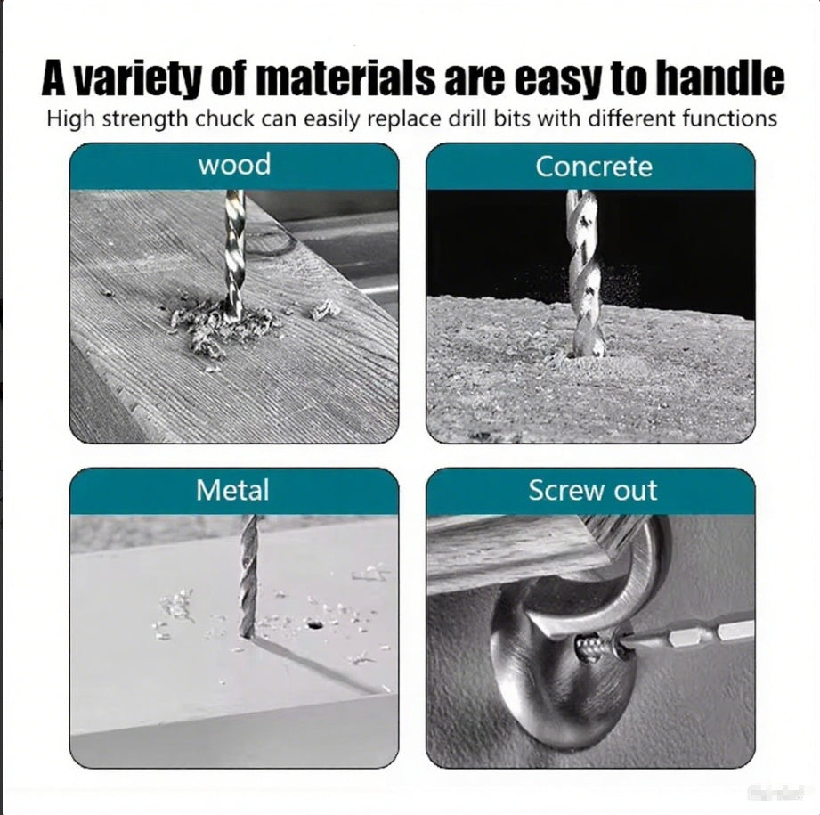 2 Battery Cordless Drill 21V Electric Screwdriver Set Combi Driver High Power UK