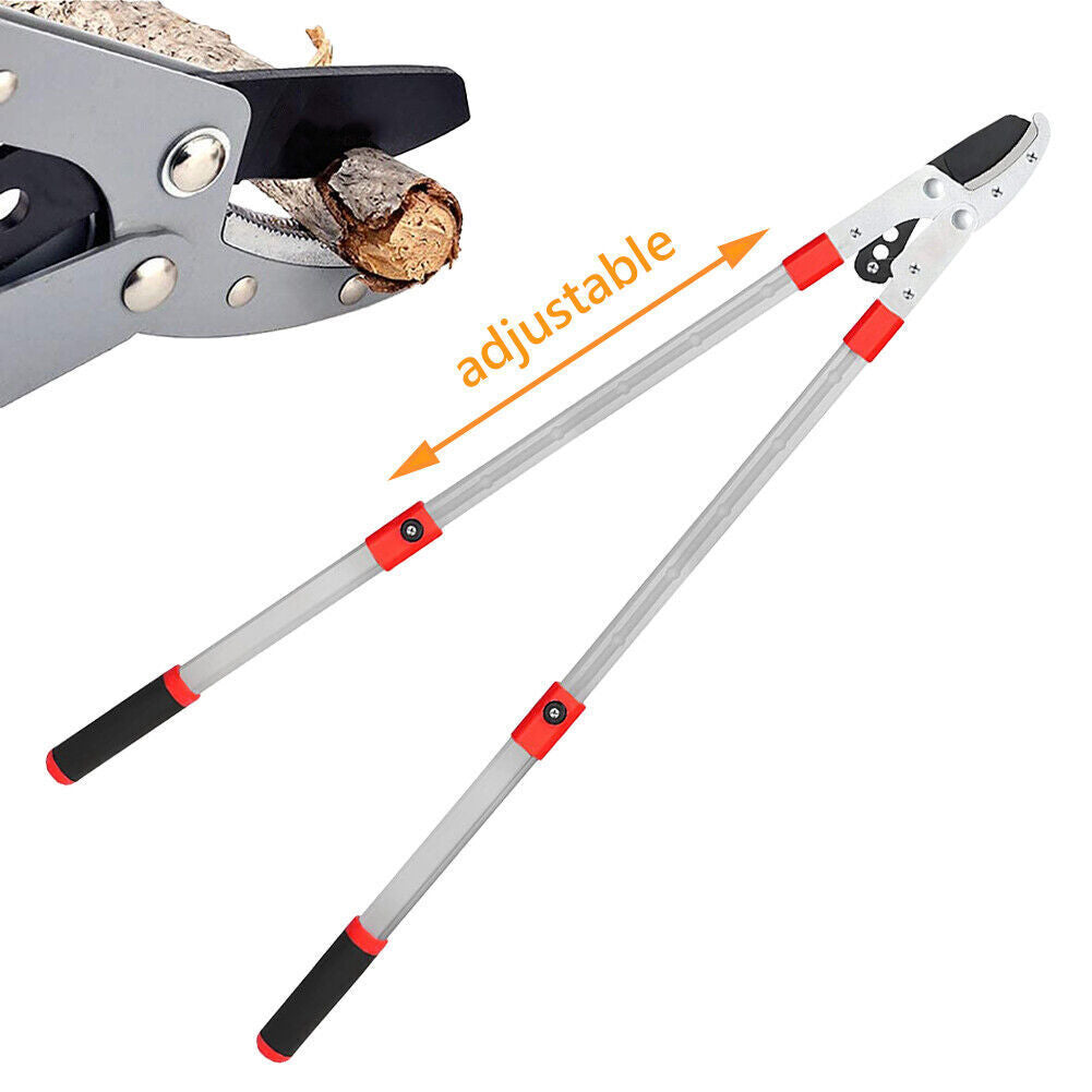 Heavy Duty Telescopic Long Handle Lopper Extend Tree Branch Anvil Pruner Cutter