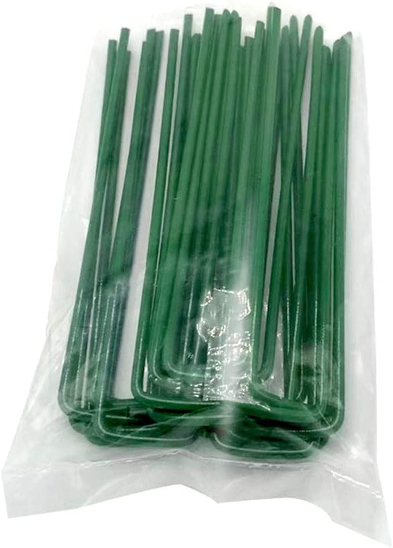 50 PCS Garden Pegs Pins Ground Stakes Staples Spikes U Shaped Landscape Securing