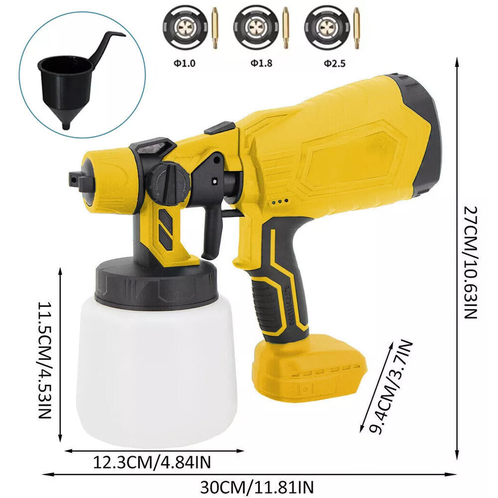Cordless Paint Sprayer Electric Spray Gun For 18V Li-ion Battery