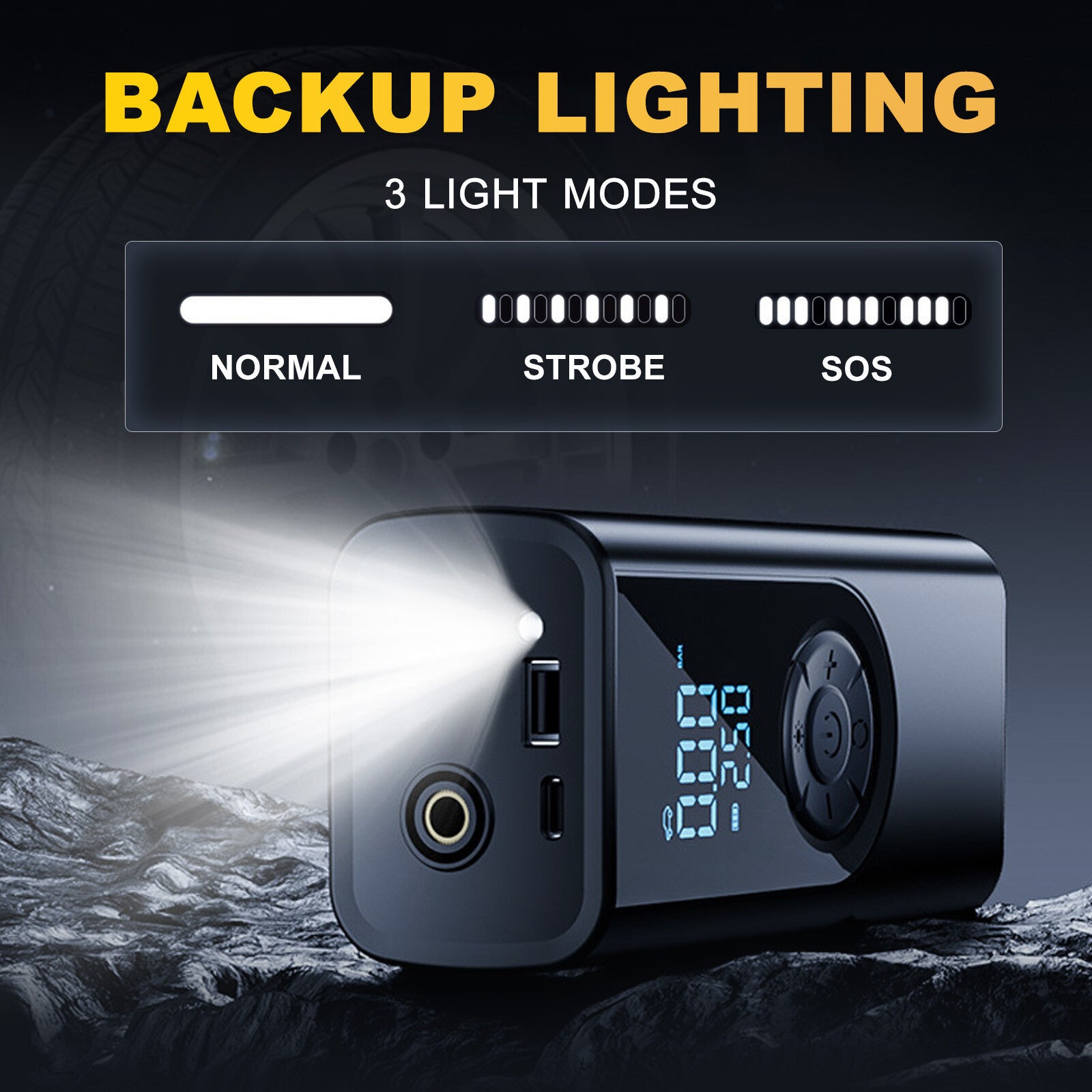 Wireless Digital Tyre Inflator 150PSI Portable Air Compressor For Car Moto Bike