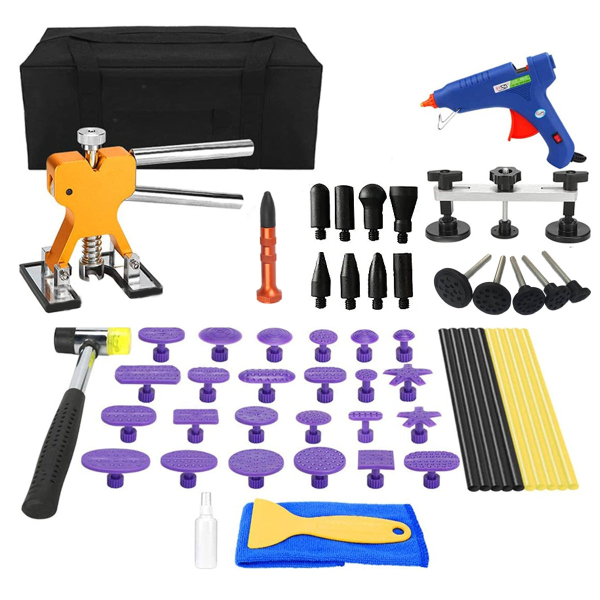 56pcs Car Paintless Kit Dent Puller Lifter Repair Removal Hail Gun Tool UK Plug