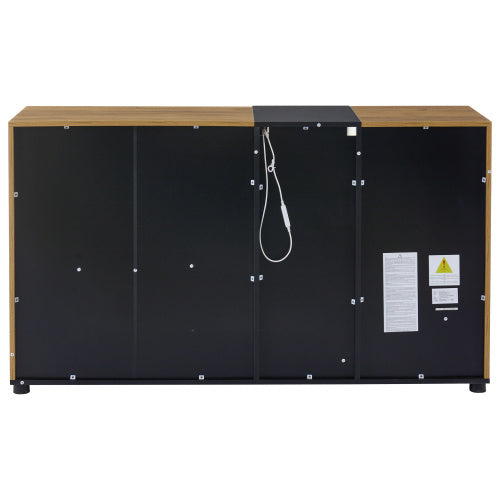 Modern Sideboard, Side Cabinet, Buffet Cabinet, Sideboard With 3 Drawers, Accent Console Table Storage Cabinet With Glass For Living Room, 140x40x80CM