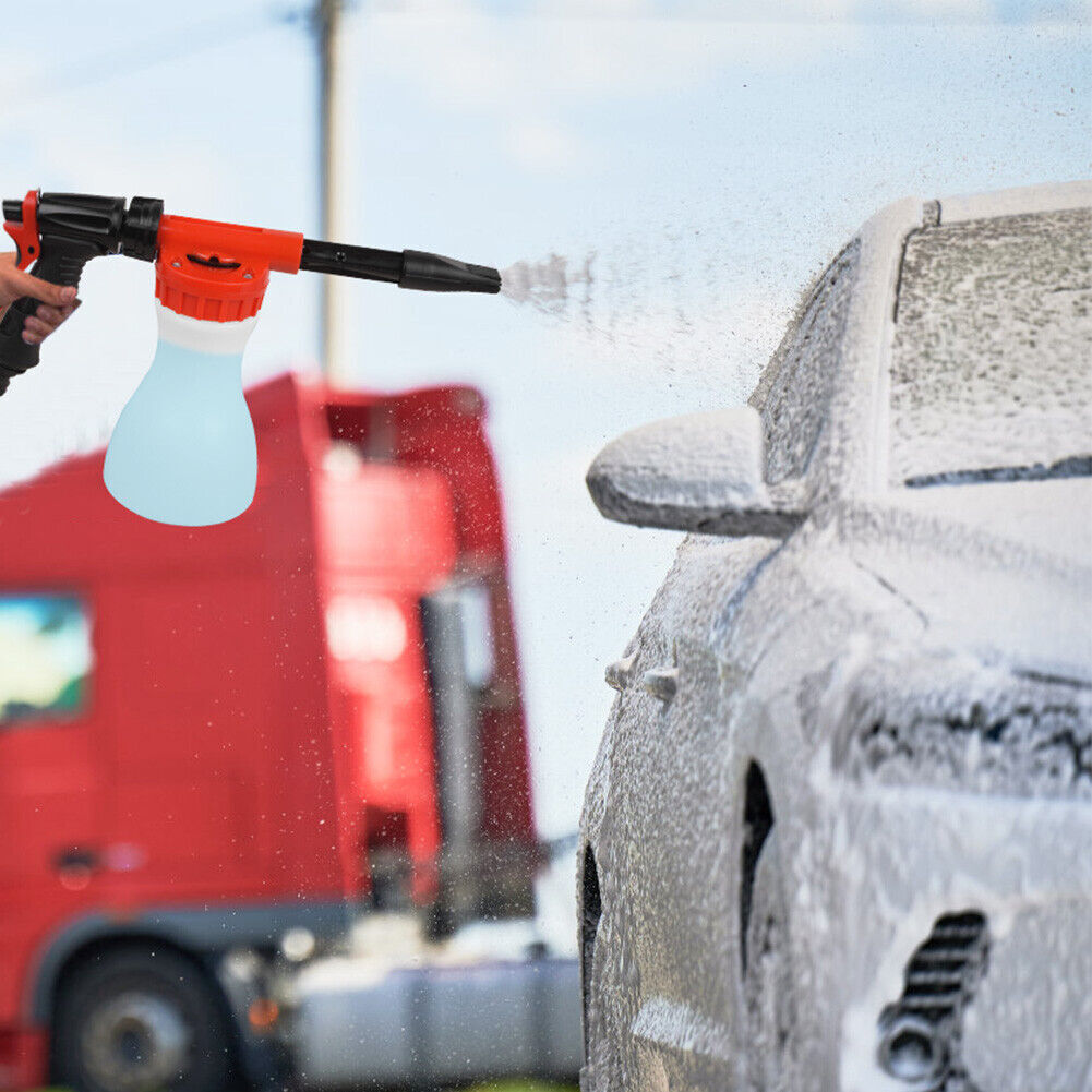 Snow Foam Car Wash Spray Gun Lance Uses Hose Pipe Sprayer 900ML Handheld Bottle