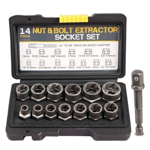 3-8 Locking Wheel Nut Remover Set Stud Bolt Impact Twist Socket Extractor Tool