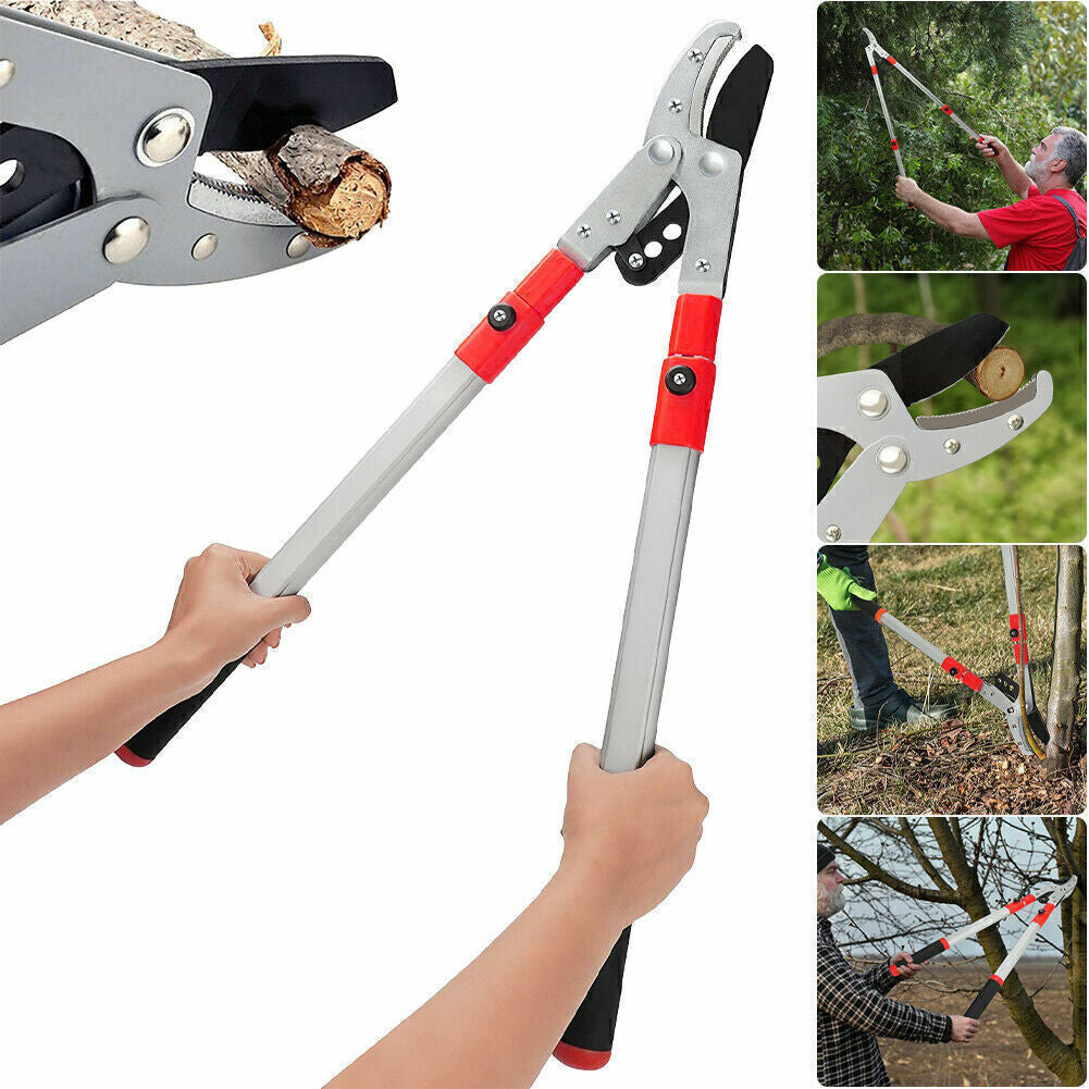 Heavy Duty Telescopic Long Handle Lopper Extend Tree Branch Anvil Pruner Cutter