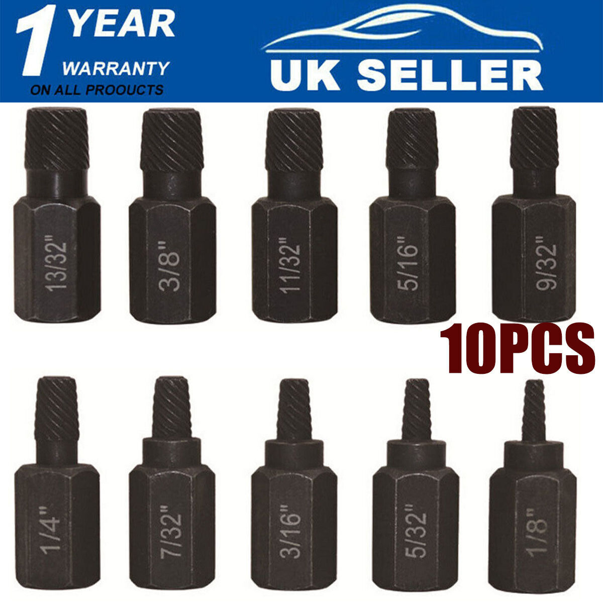 Screw Extractor Easy Out Drill Bits Broken Damaged Bolt Stud Remover Set 10PCS