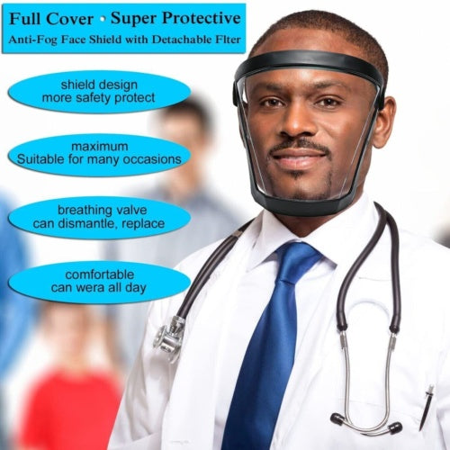 Anti-fog Full Face Shield Super Protective Head Cover Transparent Safety Mask