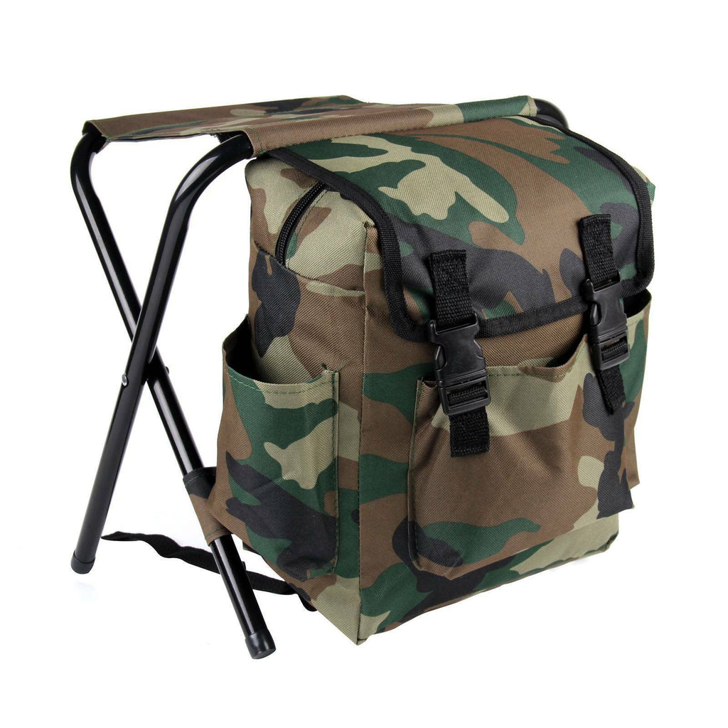 2in1 Oxford Fishing Tackle Backpack Bag,Camping Hiking Foldable Stool Seat Chair