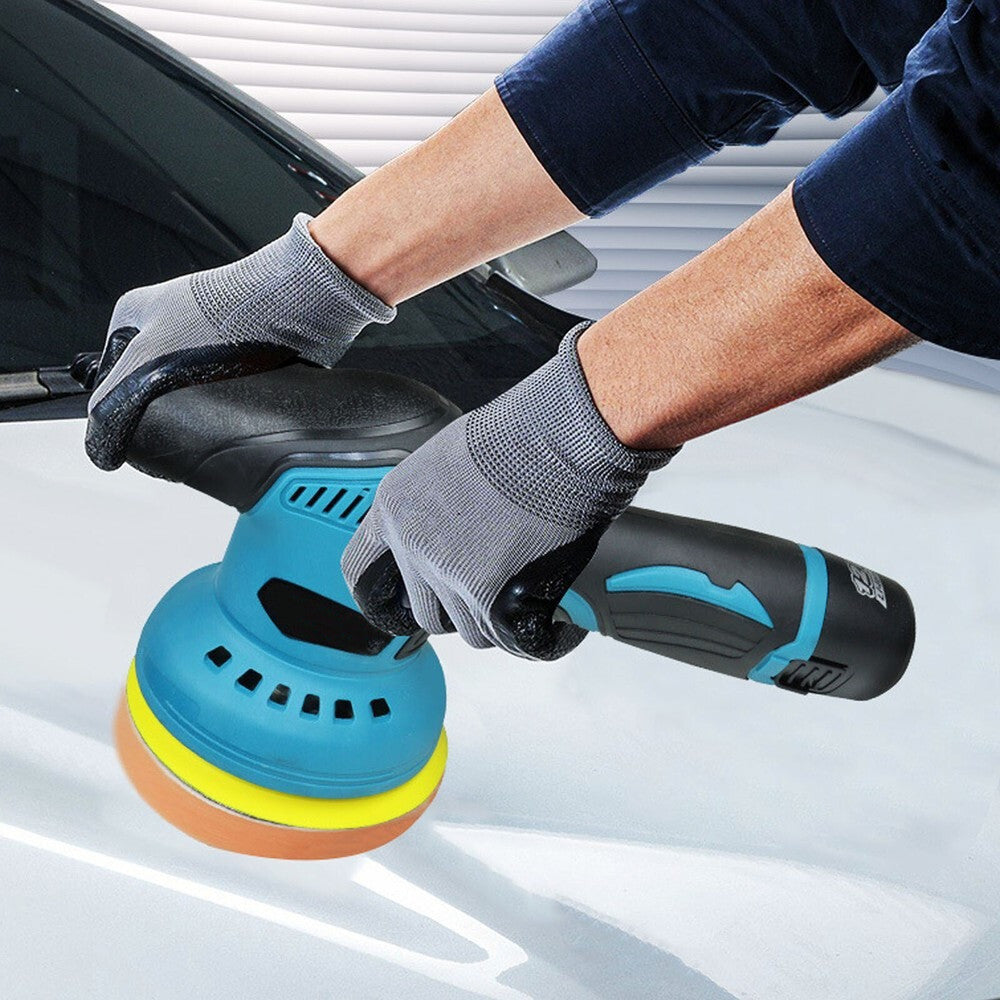 2 Battery Car Polisher Buffer Sander Polishing Machine Buffing Waxing Sponge Kit