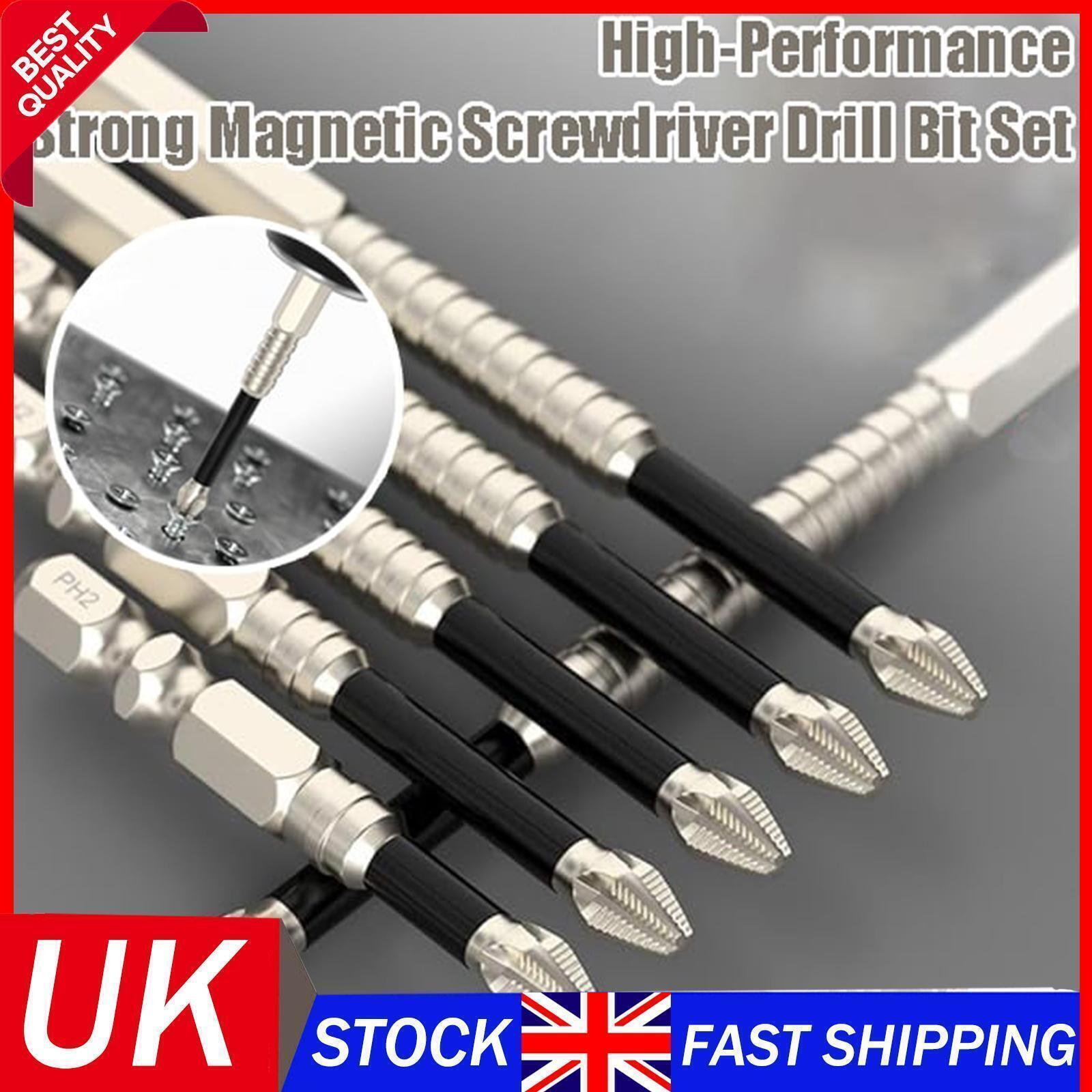 6PCS High Magnetic Screw Driver Drill Bit Set Magnetic Drill Bits Anti-Slip UK