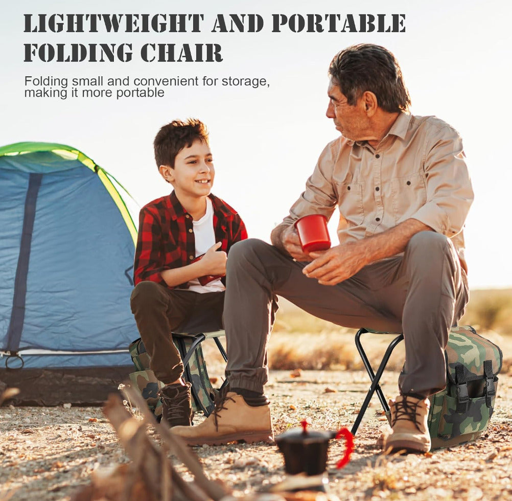 2in1 Oxford Fishing Tackle Backpack Bag,Camping Hiking Foldable Stool Seat Chair
