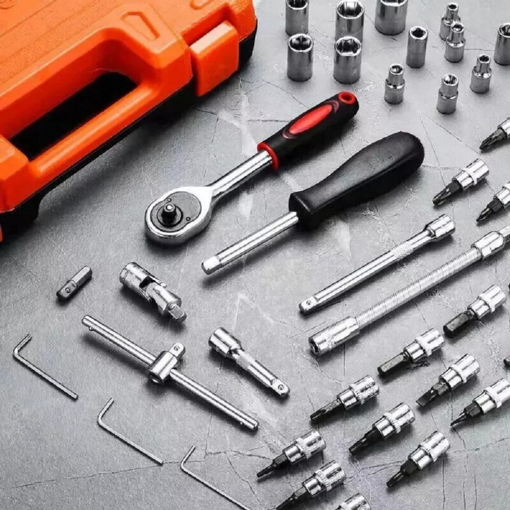 46PCS 1-4 Socket Wrench Screwdriver Bits Ratchet Driver Kit Repairing Tool Set