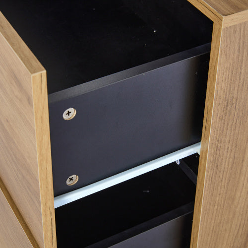 Modern Sideboard, Side Cabinet, Buffet Cabinet, Sideboard With 3 Drawers, Accent Console Table Storage Cabinet With Glass For Living Room, 140x40x80CM