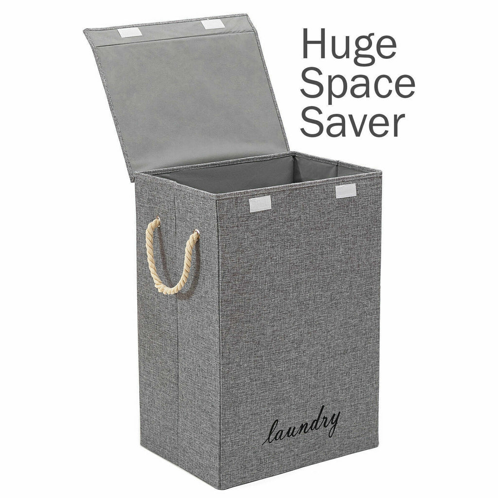 Laundry Basket Dirty Washing Clothes Storage Folding Bin Bag Hamper With Lid