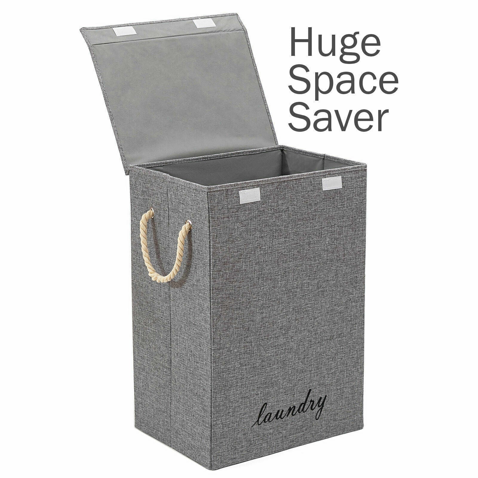 Laundry Basket Dirty Washing Clothes Storage Folding Bin Bag Hamper With Lid