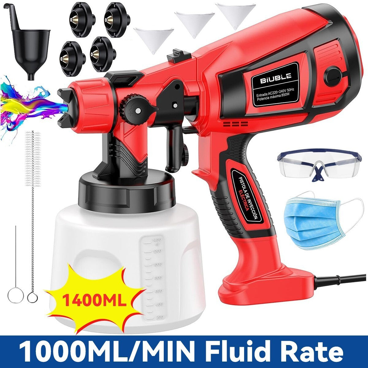 Handheld Wall Fence Paint Sprayer Electric Spray Gun Paint Fence Airless HVLP UK