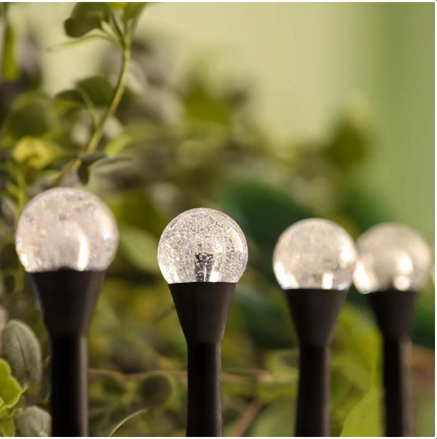 Solar LED Stake Lights Multi Coloured 20 Ball Garden Path Lighting Patio Outdoor