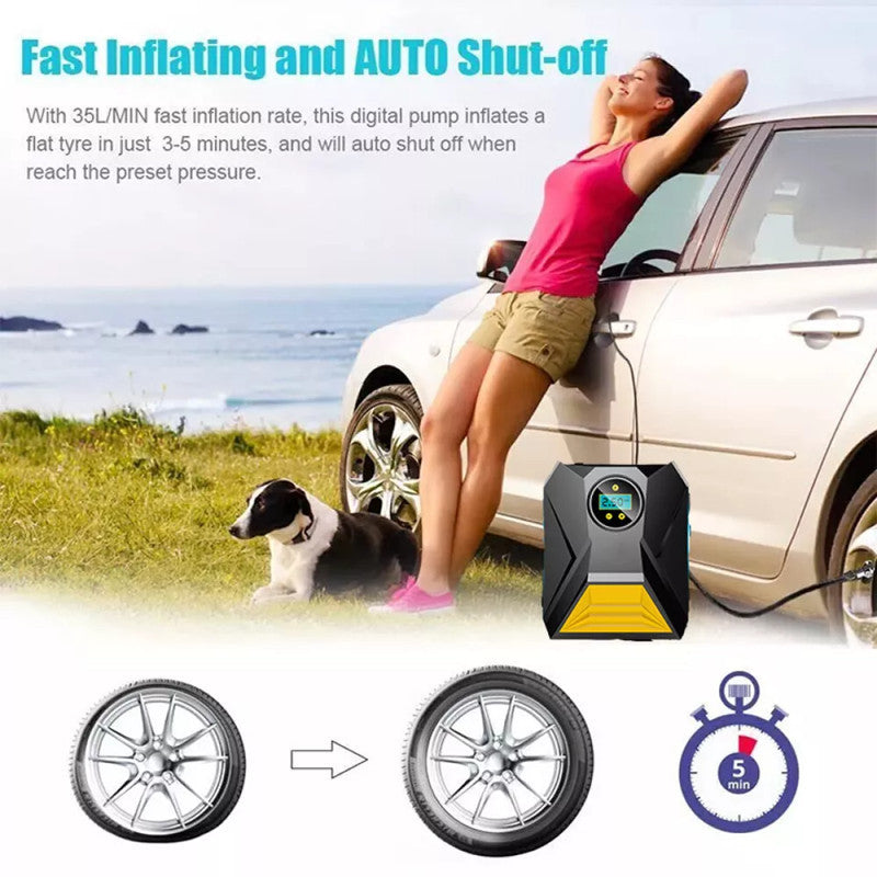 Electric Corded 12V 150PSI Car Tyre Inflator  Portable Air Compressor