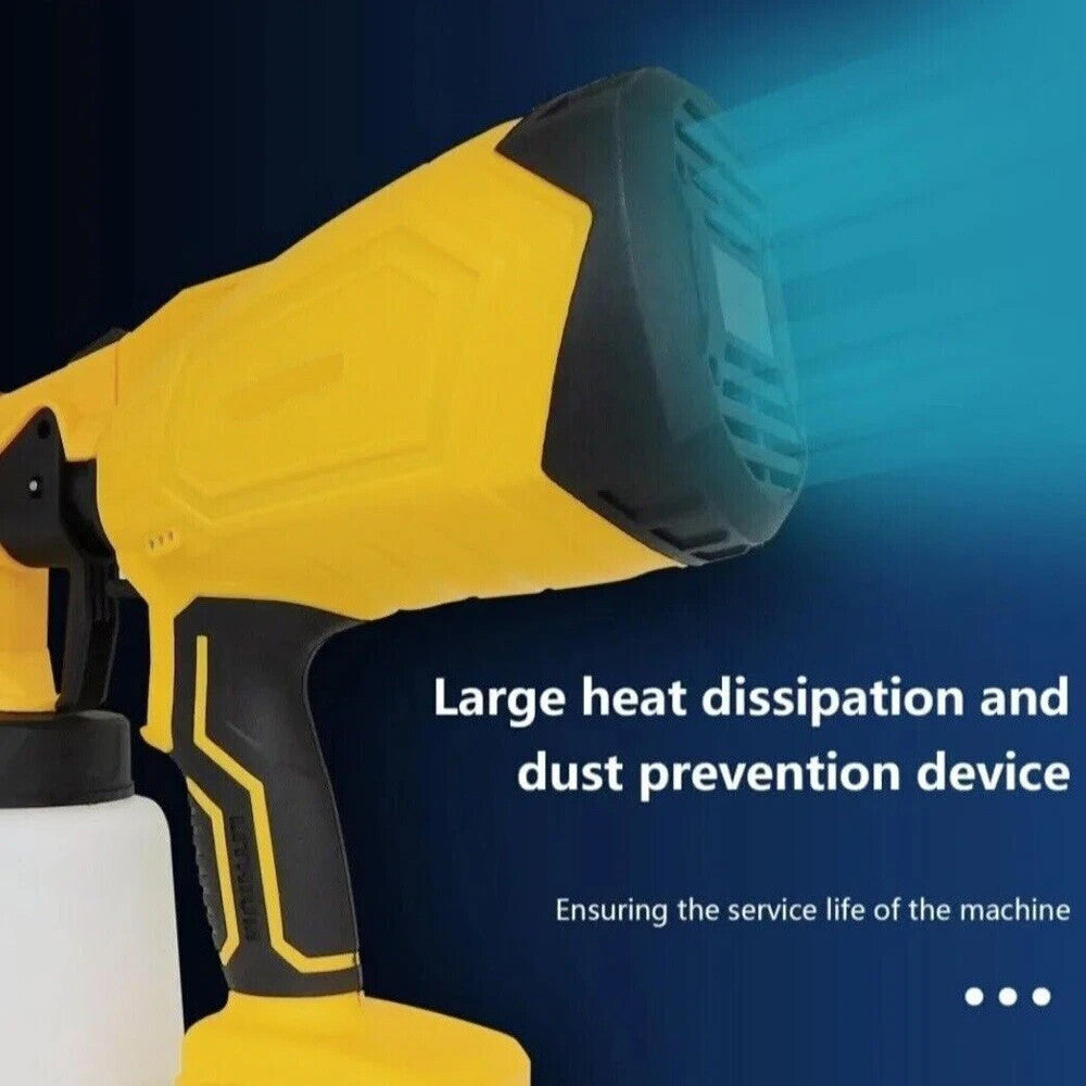Cordless Paint Sprayer Electric Spray Gun For 18V Li-ion Battery