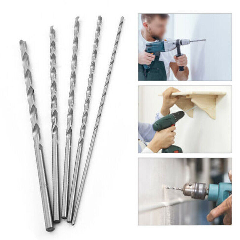5PC 160MM Extra Long Wood Metal Drill Bit Set Brad Point 2mm 3mm 3.5mm 4mm 5mm
