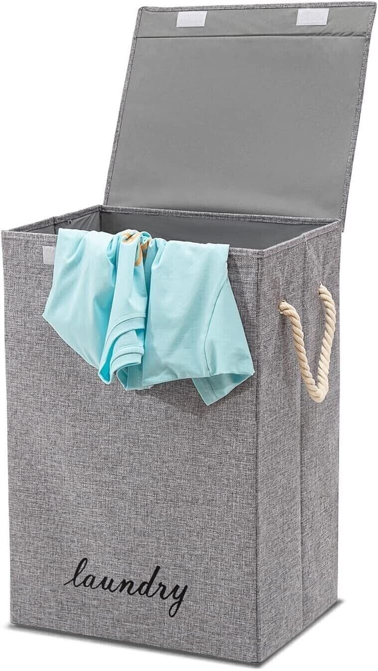 Laundry Basket Dirty Washing Clothes Storage Folding Bin Bag Hamper With Lid