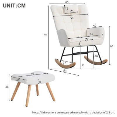 Rocking Chair Rocker Chair Single Recliner Casual Lounger Lounge Chair Cushion For Living Room Bedroom