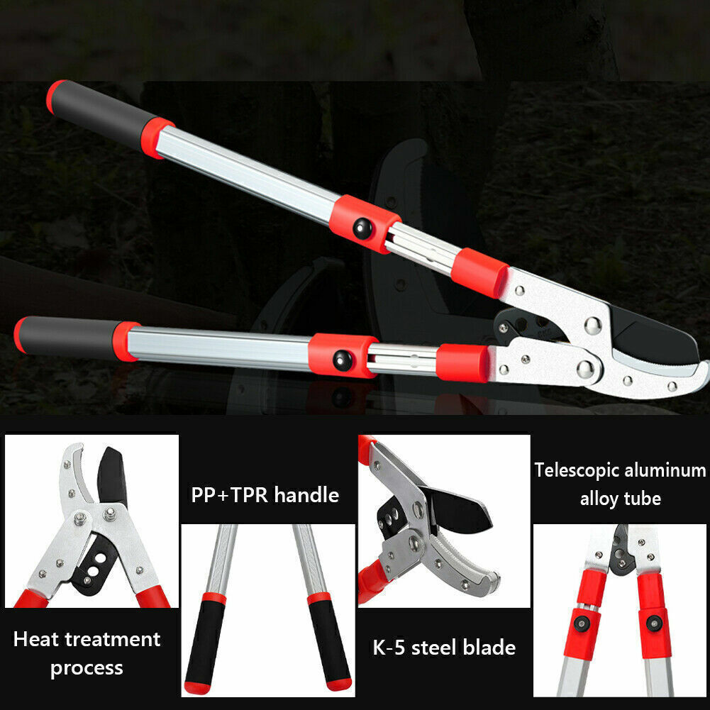 Heavy Duty Telescopic Long Handle Lopper Extend Tree Branch Anvil Pruner Cutter