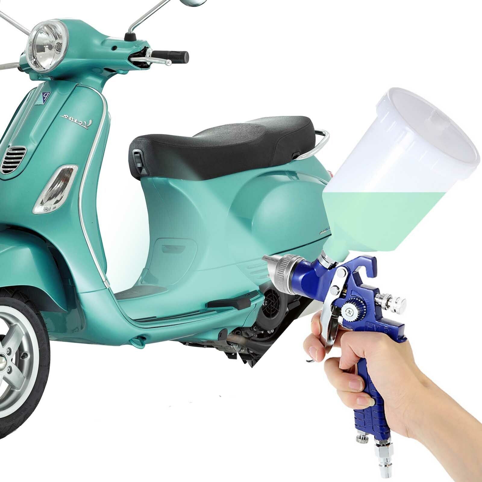 2 X HVLP Spray Gun Kit Air Gravity Feed Vehicle Car Paints1.4MM 0.8MM Nozzle