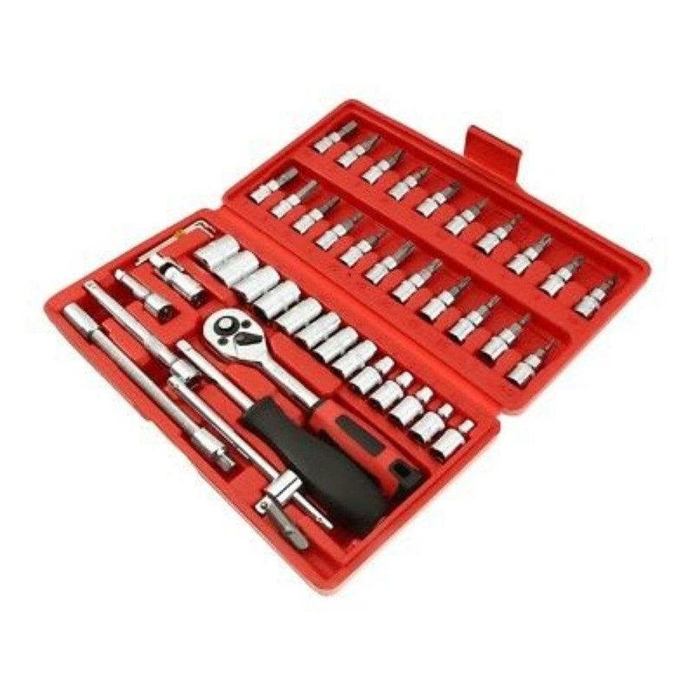 46PCS 1-4 Socket Wrench Screwdriver Bits Ratchet Driver Kit Repairing Tool Set