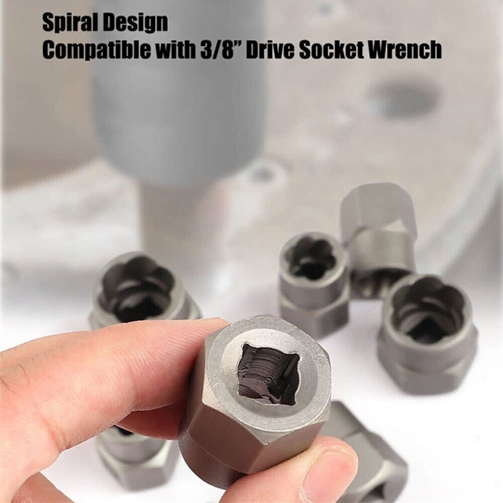 3-8 Locking Wheel Nut Remover Set Stud Bolt Impact Twist Socket Extractor Tool