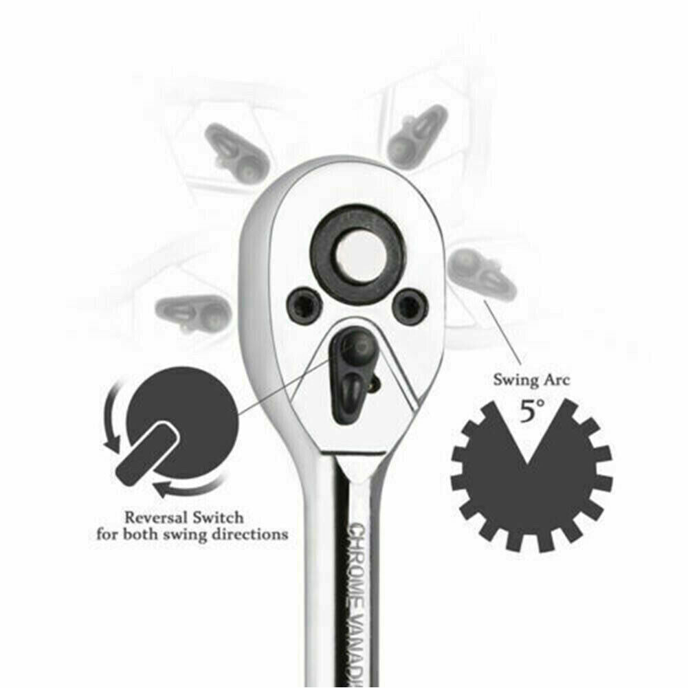 46PCS Metric Socket Set Ratchet Torx Wrench Kit 1  4   Drive Repair Tool With Case