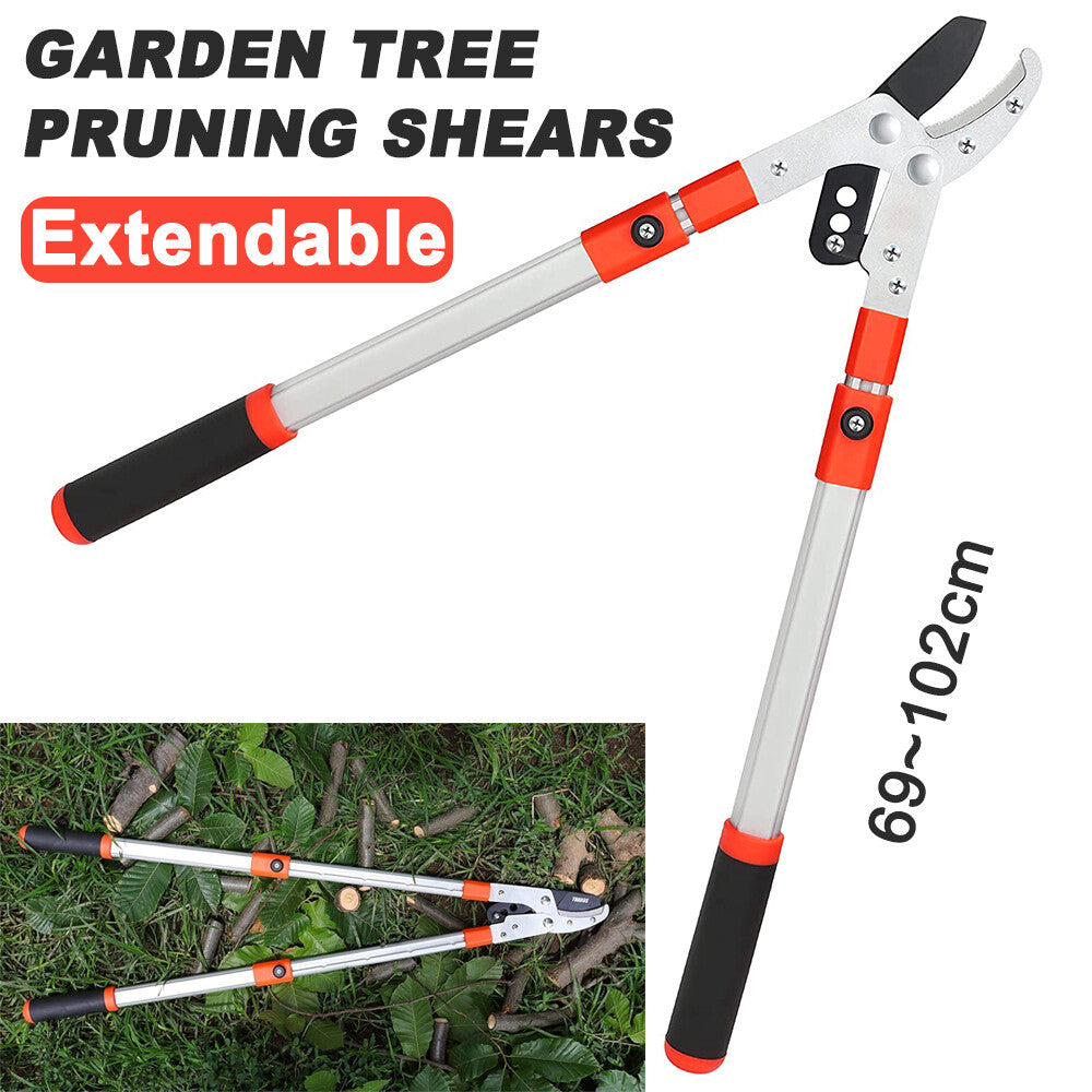 Heavy Duty Telescopic Long Handle Lopper Extend Tree Branch Anvil Pruner Cutter