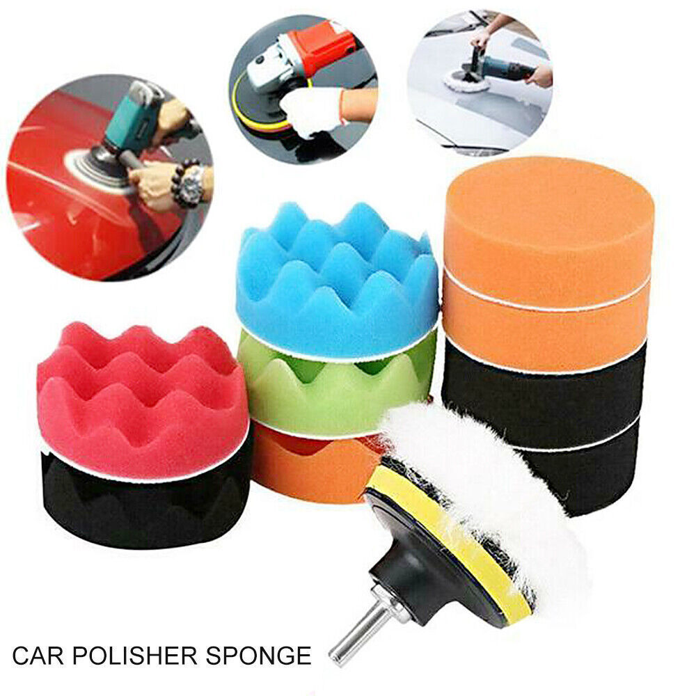 12pcs 3 Buffing Waxing Polishing Sponge Pads Kit Set For Car Polisher Drill UK