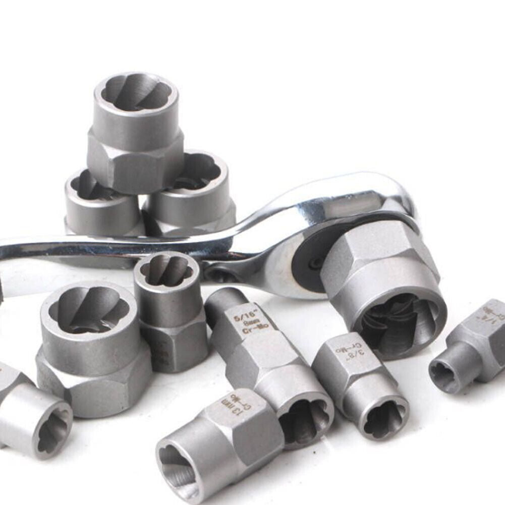 3-8 Locking Wheel Nut Remover Set Stud Bolt Impact Twist Socket Extractor Tool