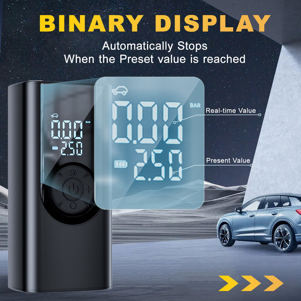 Wireless Digital Tyre Inflator 150PSI Portable Air Compressor For Car Moto Bike