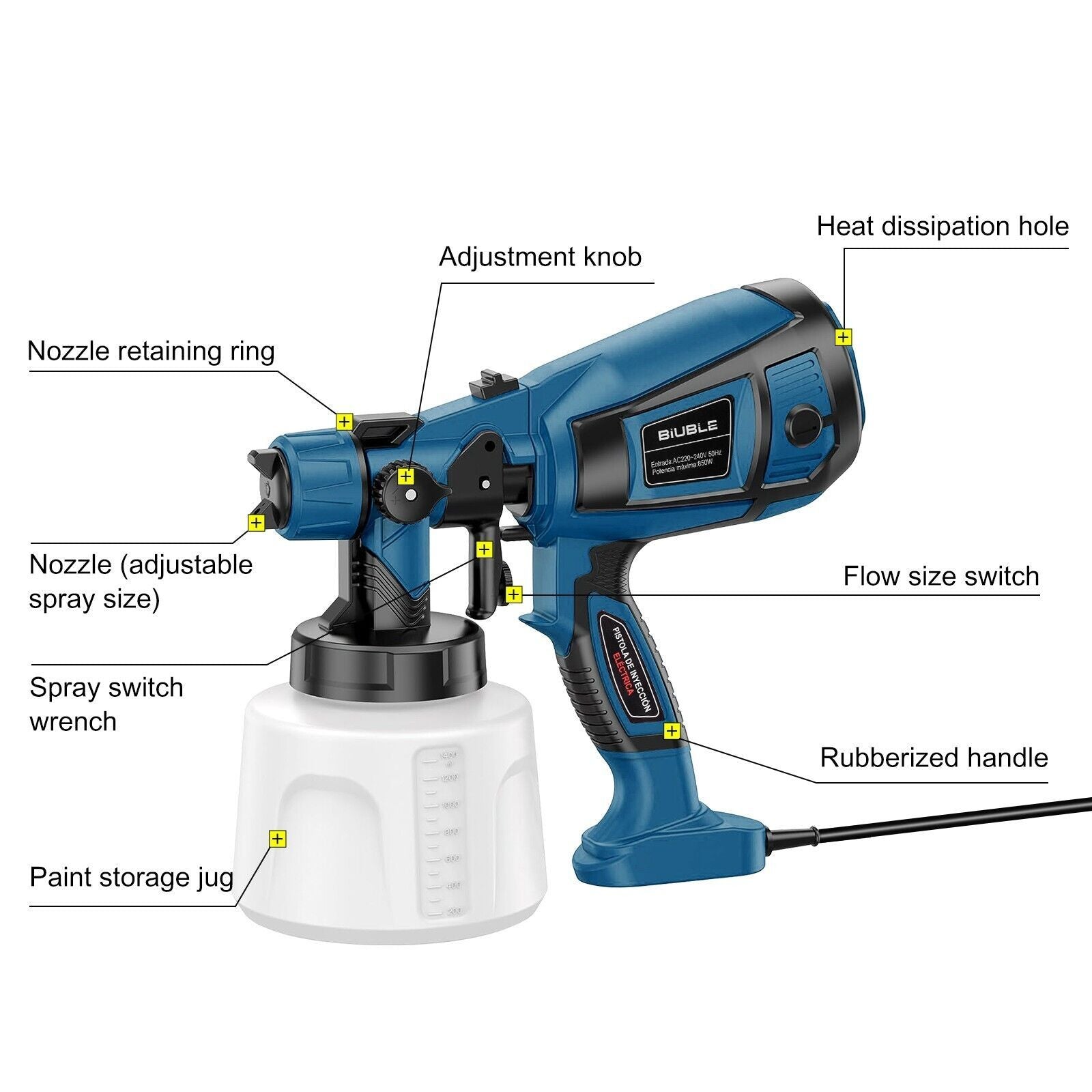 Handheld Wall Fence Paint Sprayer Electric Spray Gun Paint Fence Airless HVLP UK