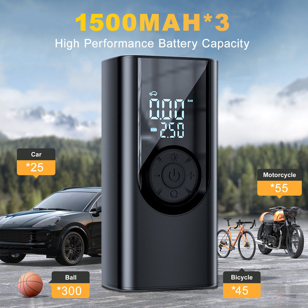 Wireless Digital Tyre Inflator 150PSI Portable Air Compressor For Car Moto Bike