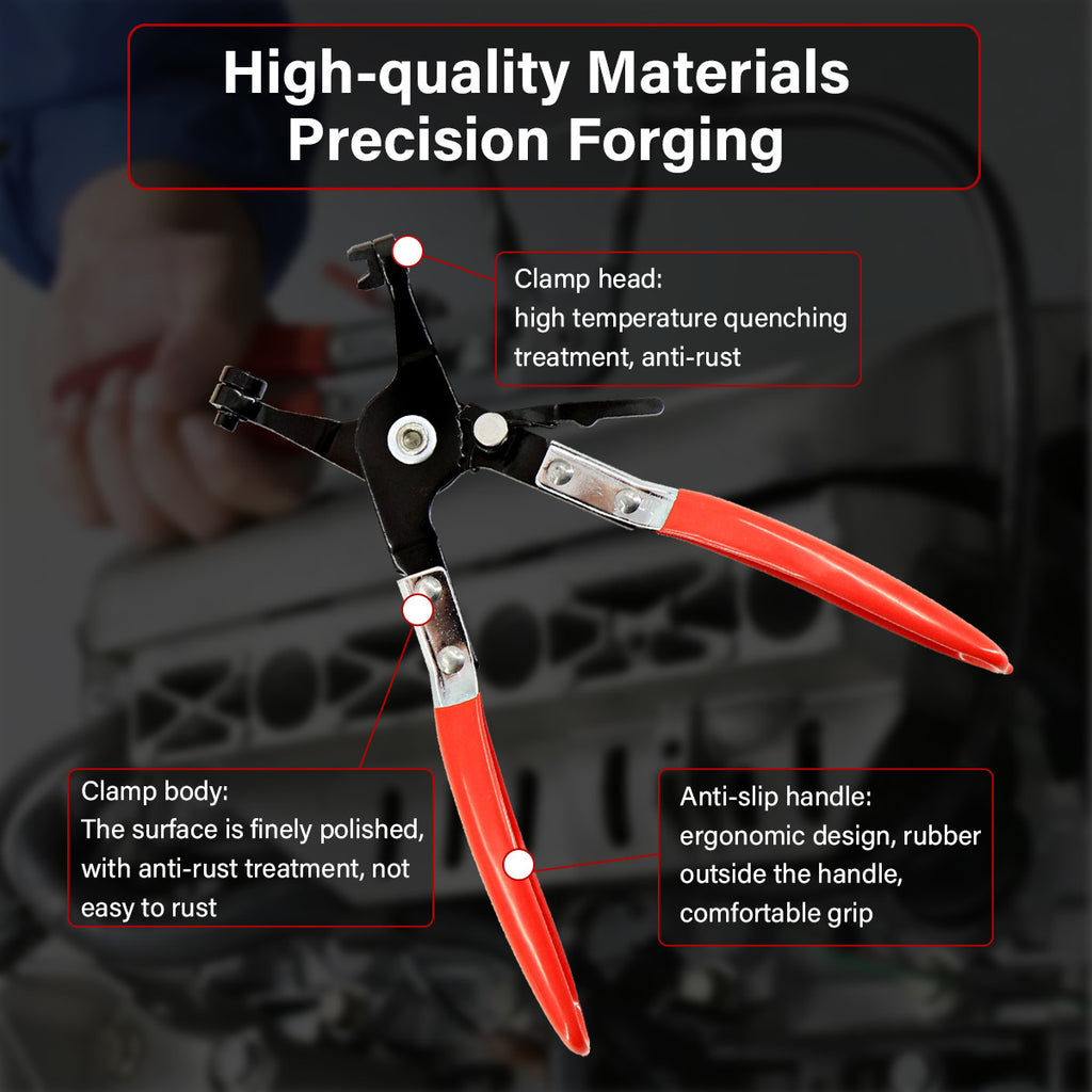 9Pc Hose Clamp Clip Pliers Kit Swivel Jaw Flat Angled Band Tool High Quality