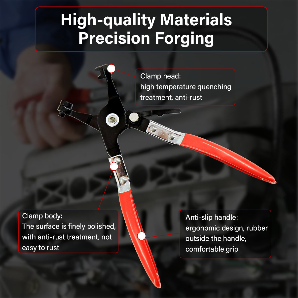 9Pc Hose Clamp Clip Pliers Kit Swivel Jaw Flat Angled Band Tool High Quality