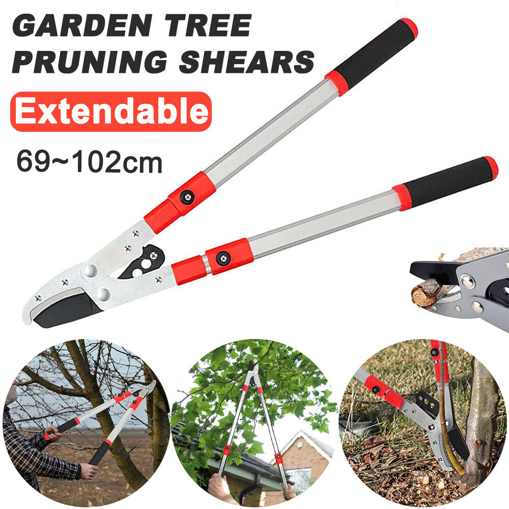 Heavy Duty Telescopic Long Handle Lopper Extend Tree Branch Anvil Pruner Cutter
