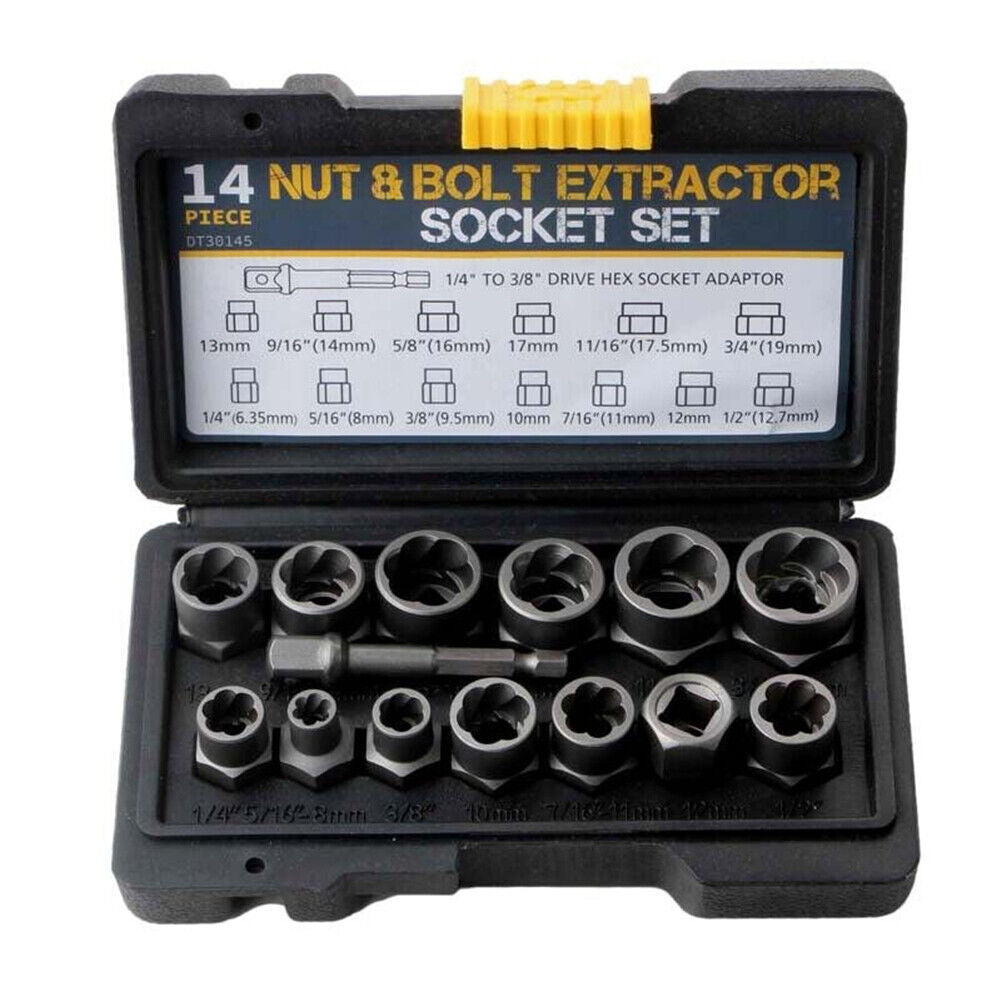 3-8 Locking Wheel Nut Remover Set Stud Bolt Impact Twist Socket Extractor Tool