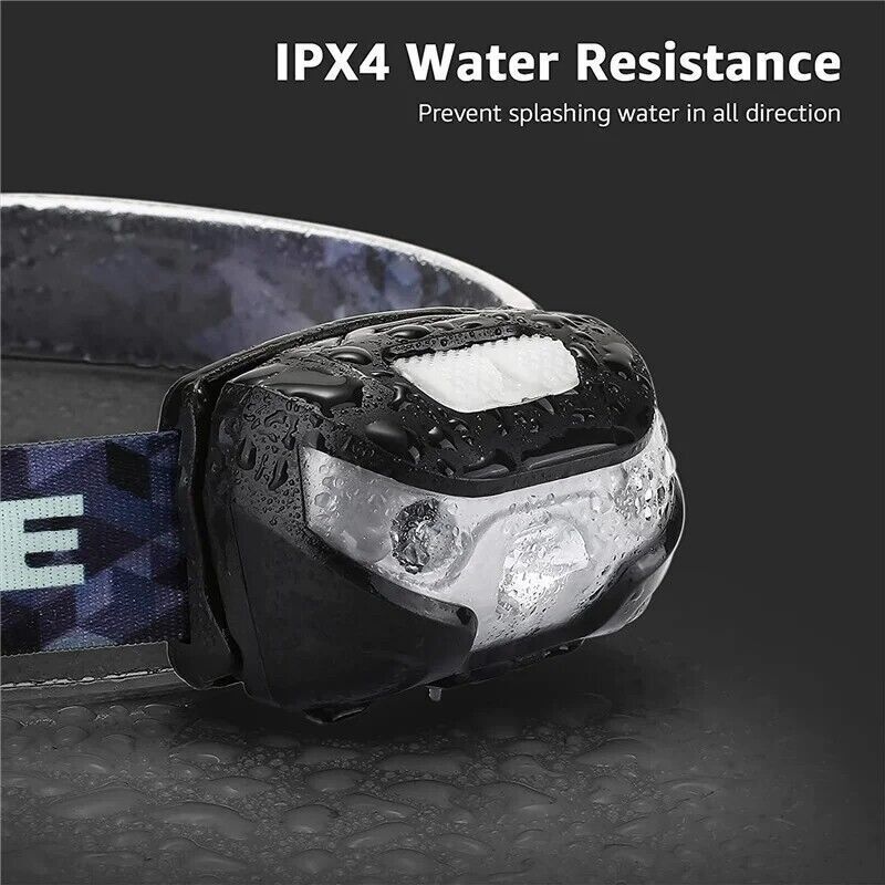 2x Super Bright Waterproof Head Torch Headlight LED USB Rechargeable Headlamp UK