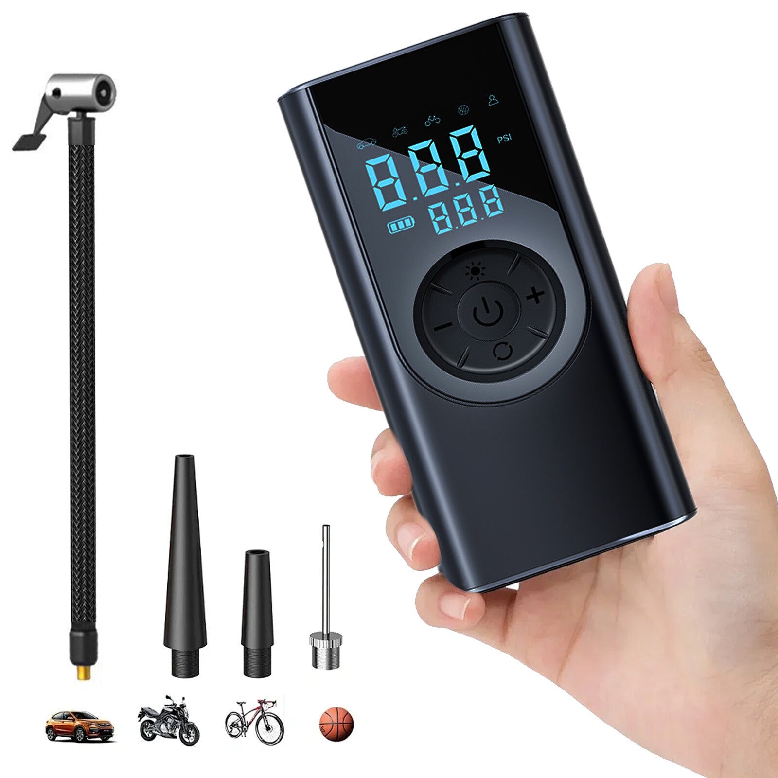 Wireless Digital Tyre Inflator 150PSI Portable Air Compressor For Car Moto Bike