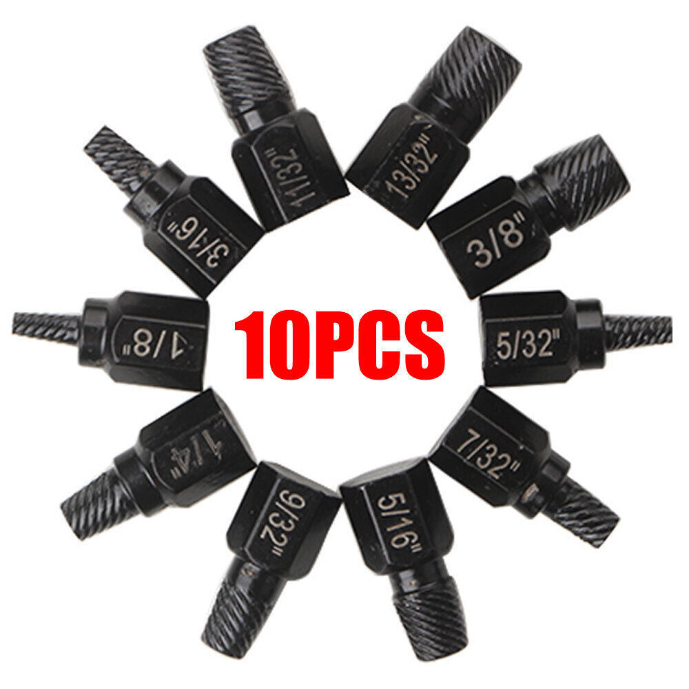 Screw Extractor Easy Out Drill Bits Broken Damaged Bolt Stud Remover Set 10PCS