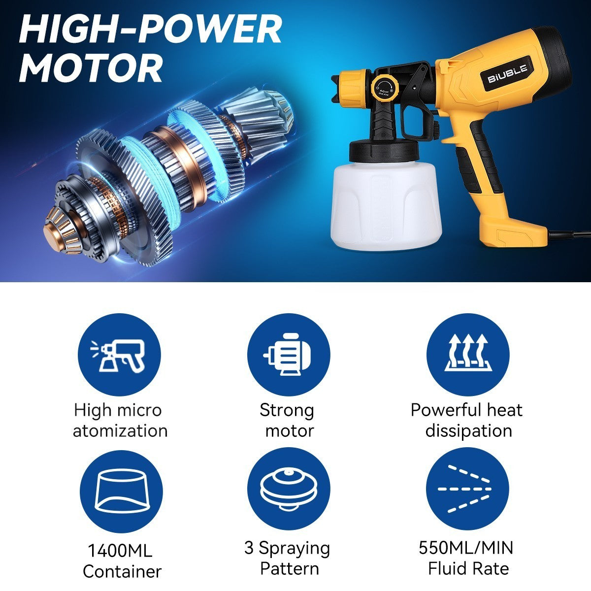 Handheld Wall Fence Paint Sprayer Electric Spray Gun Paint Fence Airless HVLP UK