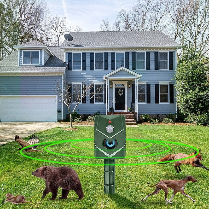 2pcs Battery Ultrasonic Garden Deterrent Repeller Animal Bird Cat Scarer Pest